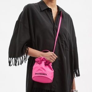Balenciaga XS Wheel Drawstring Bucket Bag